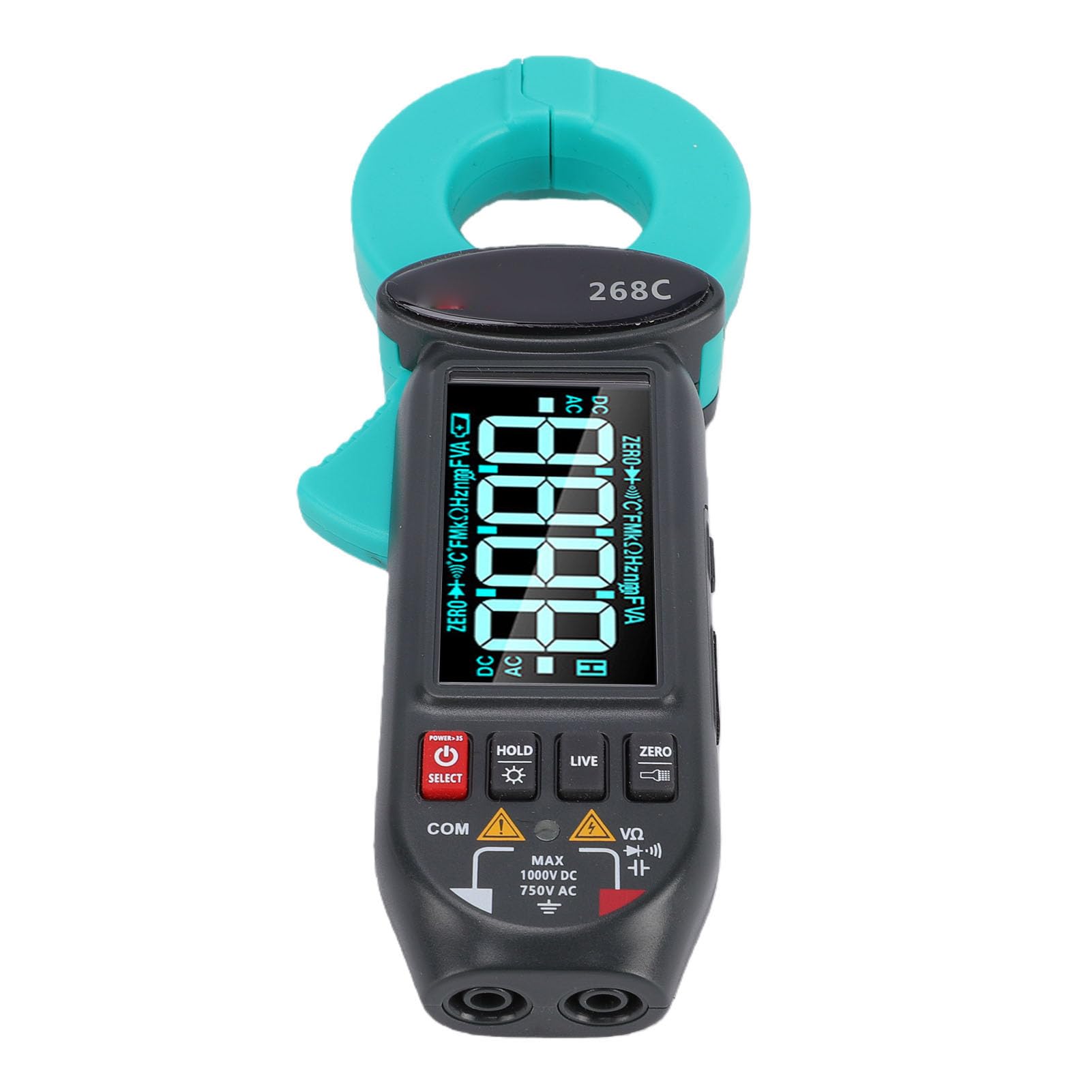 Jectse Zangenmessgerät, 5999 Counts True RMS Zangenmessgerät, 60 MA-100 A Automatischer Identifikationstester, AC-DC-Leckstrom-Spannungsprüfer für Widerstandsfrequenz-Kapazitätsdiode