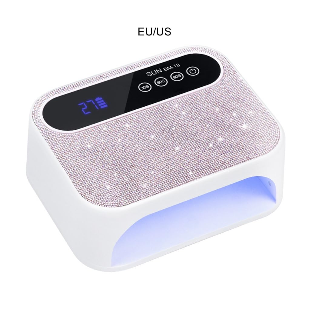 Lámpara de uñas UV LED con pantalla LCD táctil y acabado brillante de diamante ABS, batería 6000 mAh.