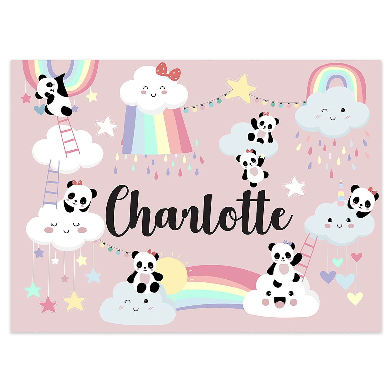 Cute Panda Play Mat - XL (150 x 110 cm) for Kids Arts & Crafts, Paint & Playdough