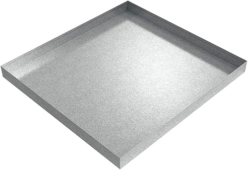 Washer Drip Pan - 32" x 30" x 2.5" - Galvanized Steel (Galvanized) Water Damage Prevention No Leak Made in The USA Welded Water Tight