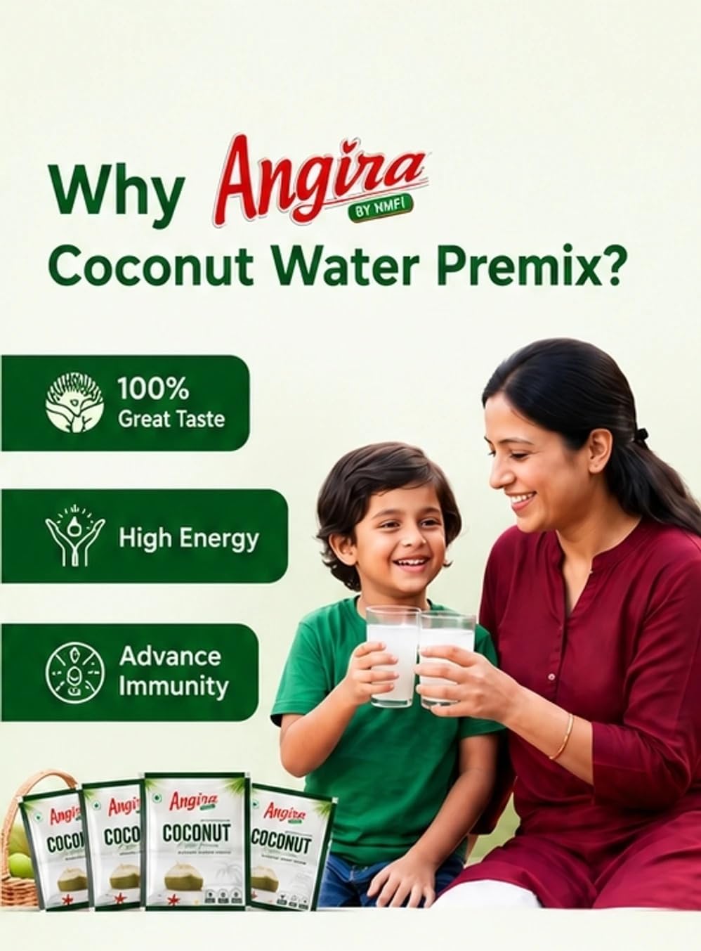Angira Coconut Water Powder | Nariyal Pani Powder | Instant Coconut Drink Mix | Natural Electrolyte Hydration | Summer Energy Drink — Amazon image 5