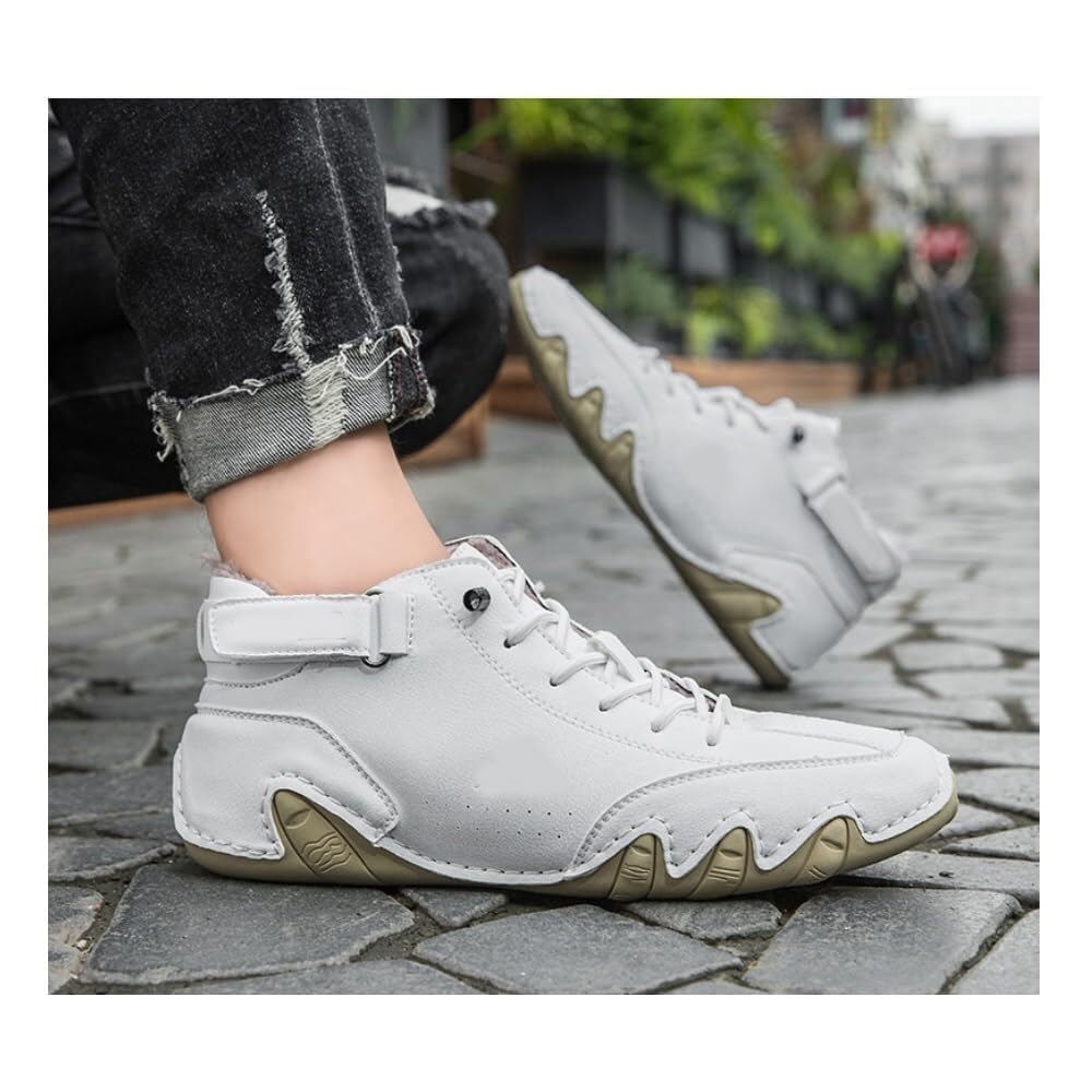 Tenis ortopédicos con soporte de arco para hombres y mujeres, botas de nieve cálidas de forro polar de invierno, gamuza italiana hecha a mano, zapatos ortopédicos de invierno impermeables,