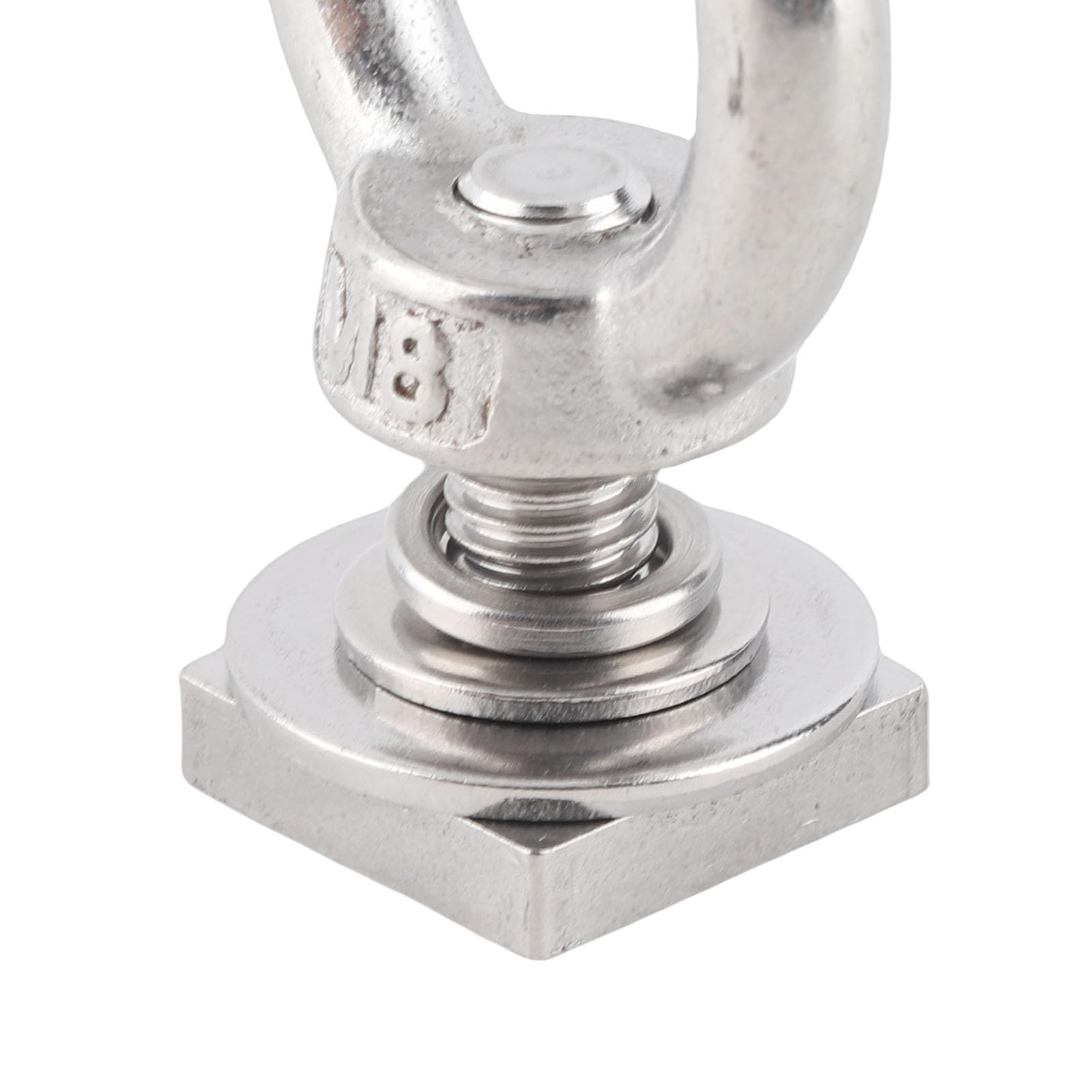Confezione da 4 Golfari Ad Anello M8, Robusto Set di Golfari in Acciaio Inox con Dadi, per Portapacchi, Binari per Kayak, Reti da Carico, Cinghie di Tensione (SILVER)