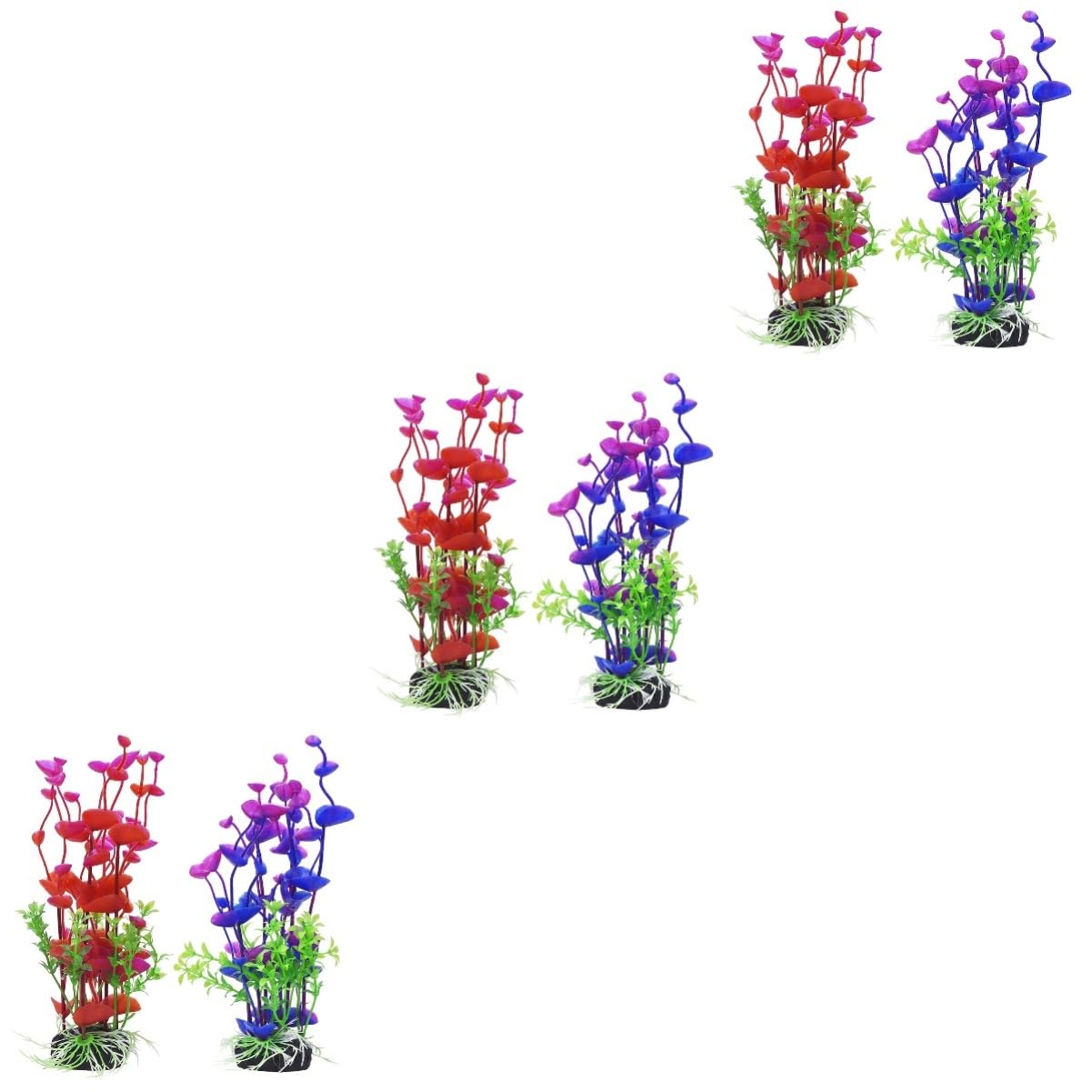 FRCOLOR 6 Unidades Decoraciones para acuarios Plantas Artificiales Plantas de Acuario, Plantas de Acuario, Plantas Artificiales para Mascotas