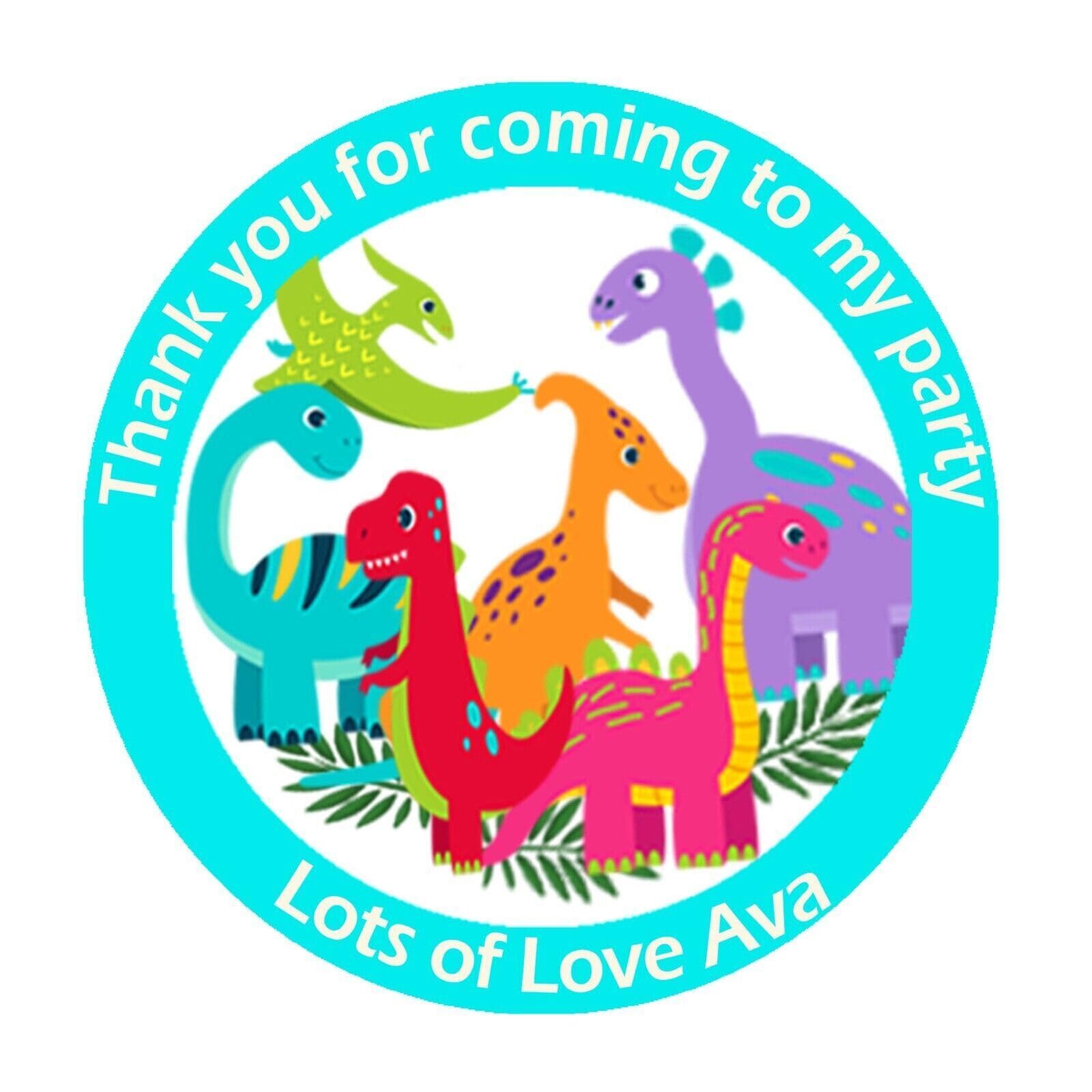 35 x Personalised Cake Mixed Birthday Stickers for Party Thank You Sweet Cone Bags Labels 3.7cm