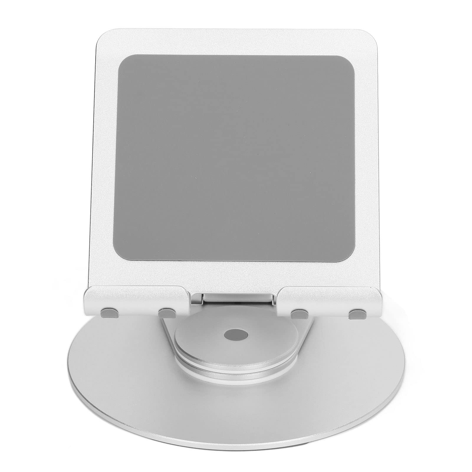 Supporto pieghevole per telefono con rotazione a 360 gradi, supporto da scrivania in alluminio ad altezza regolabile, base stabile per laptop fino a 17,3 pollici e smartphone (Argento)
