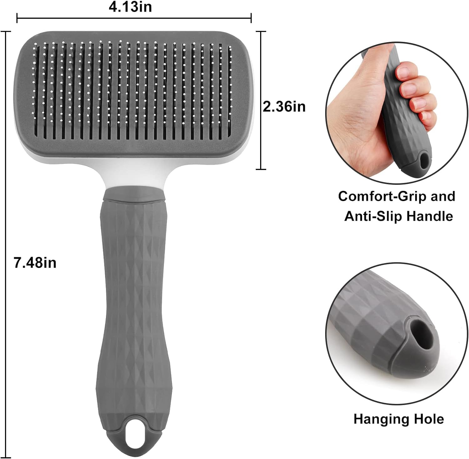 Broccy Pet Hair Remover, Dog & Cat Brush, Multi-Surface Cleaning, Easy to Clean, Grey, For Pet Owners - Image 2