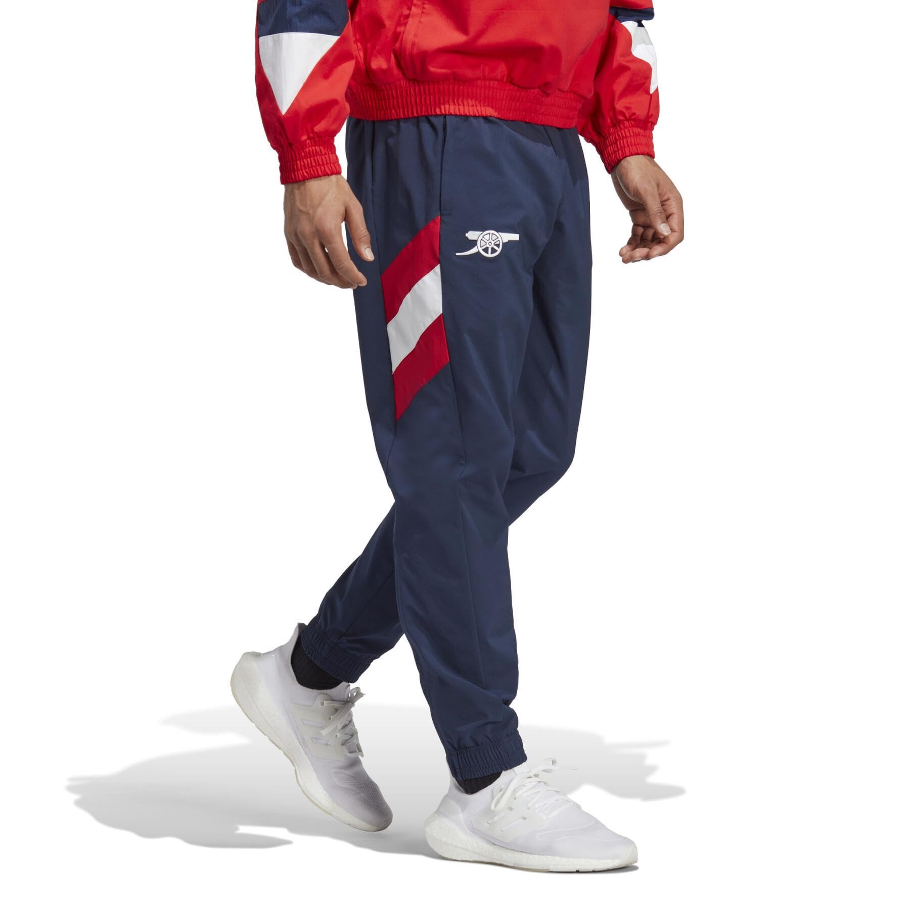 Adidas Arsenal FC - Pantalón de chándal, azul marino y rojo, logotipo de Canon