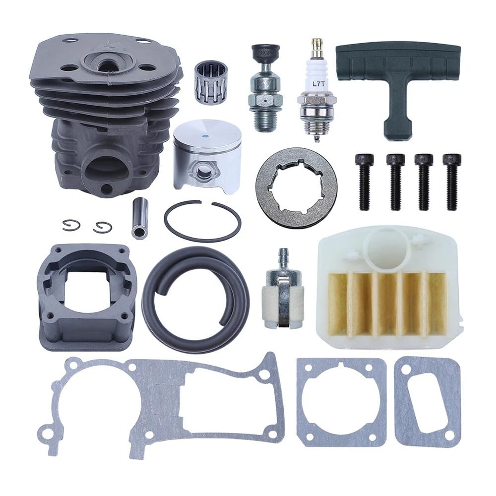 Kit piston 44 mm et filtre de tronçonneuse pour préparer le bois de chauffage