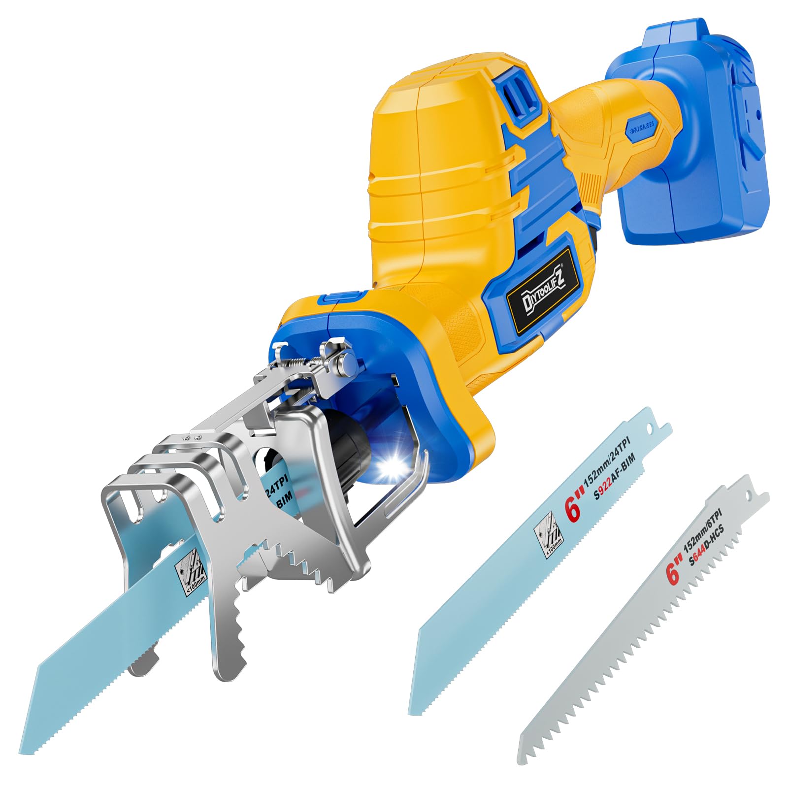 Cordless Reciprocating Saw Compatible with Dewalt 20V Battery - One-Handed