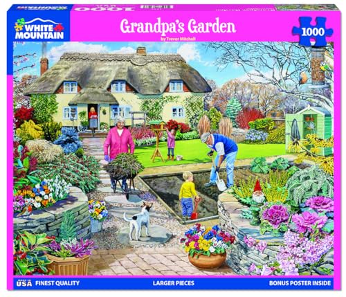 White Mountain Grandpa's Garden 1000-Piece Spring Jigsaw Puzzle