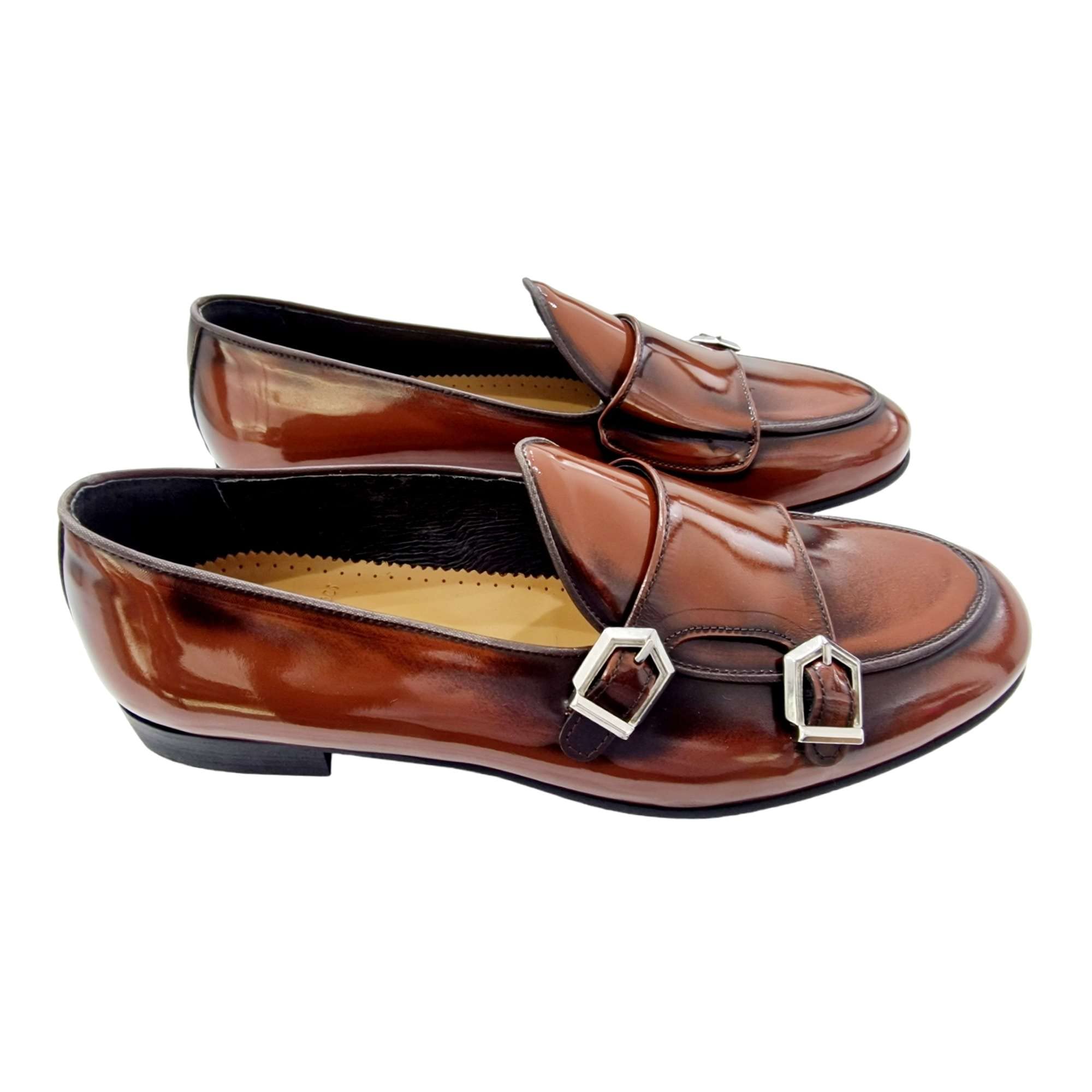 Mocasin Belga Hombre FLORANTIC Doble Monk Hebillas Cuero