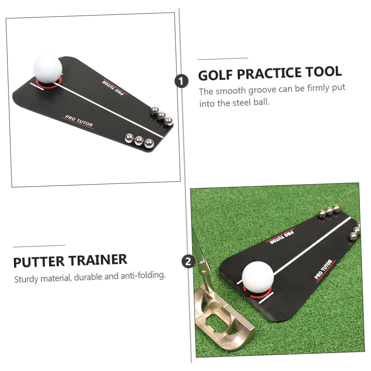 Veemoon Portable Putter Practice Set Putter Trainer Exercise Device Indoor/Outdoor Golf Training Made for Long-Term Use