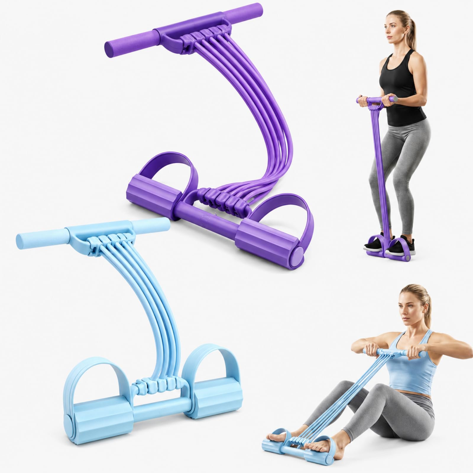 WiderstandsbäNder 3-In-1 8-RöHrenwiderstandsband Mit Griffen Expander Pedal Widerstandsband Gymnastikband FitnessbäNder FüR Yoga Fitness Training