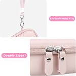 Canboc Hard Carrying Case Compatible with NELKO P21 Label Maker Machine, Portable Bluetooth Label Printer Box, Zipper Mesh Bag fits Label Paper and Charging Cord, Pink