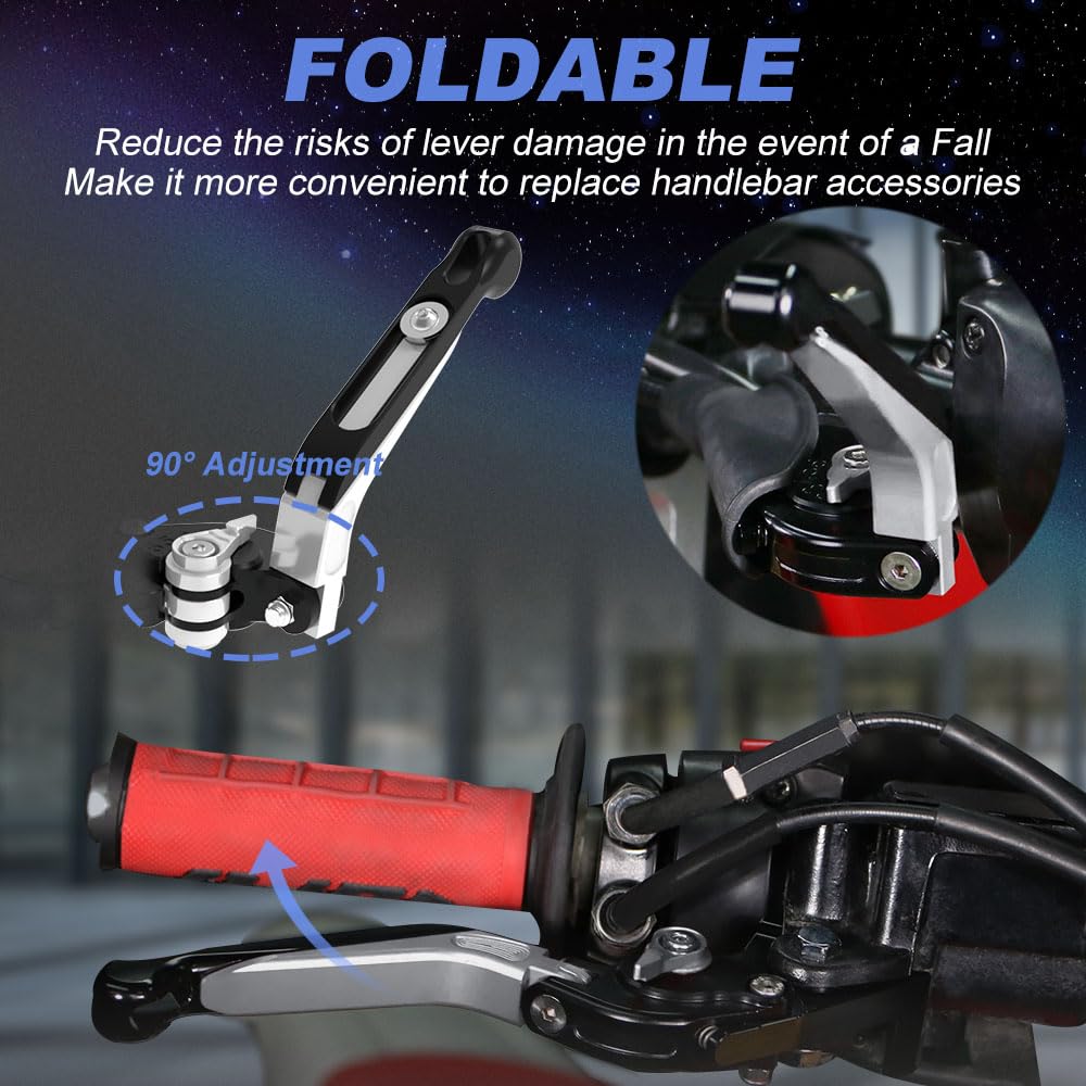Mantt Adjustable Brake Clutch Lever Set - Blue CNC Aluminum For Suzuki DR650 1996-2000 Motorcycle