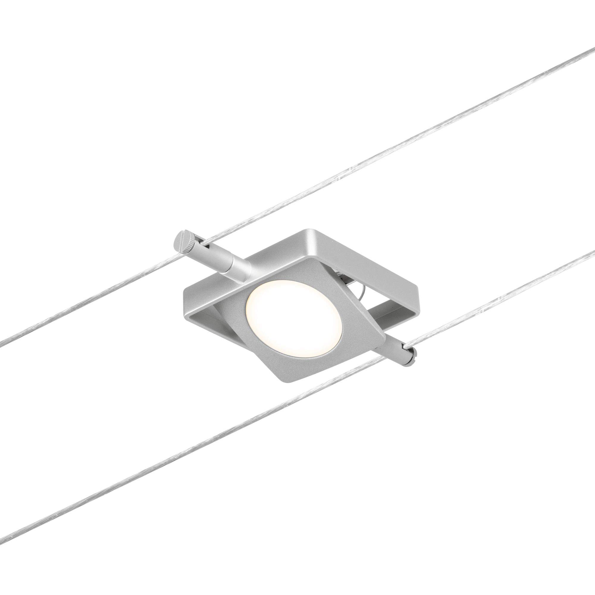Paulmann 94421 CorDuo LED sistema de cable proyector MacLED DC incl. 1x4,5 W extensible cromo mate, cable metálico cromado 3000 K