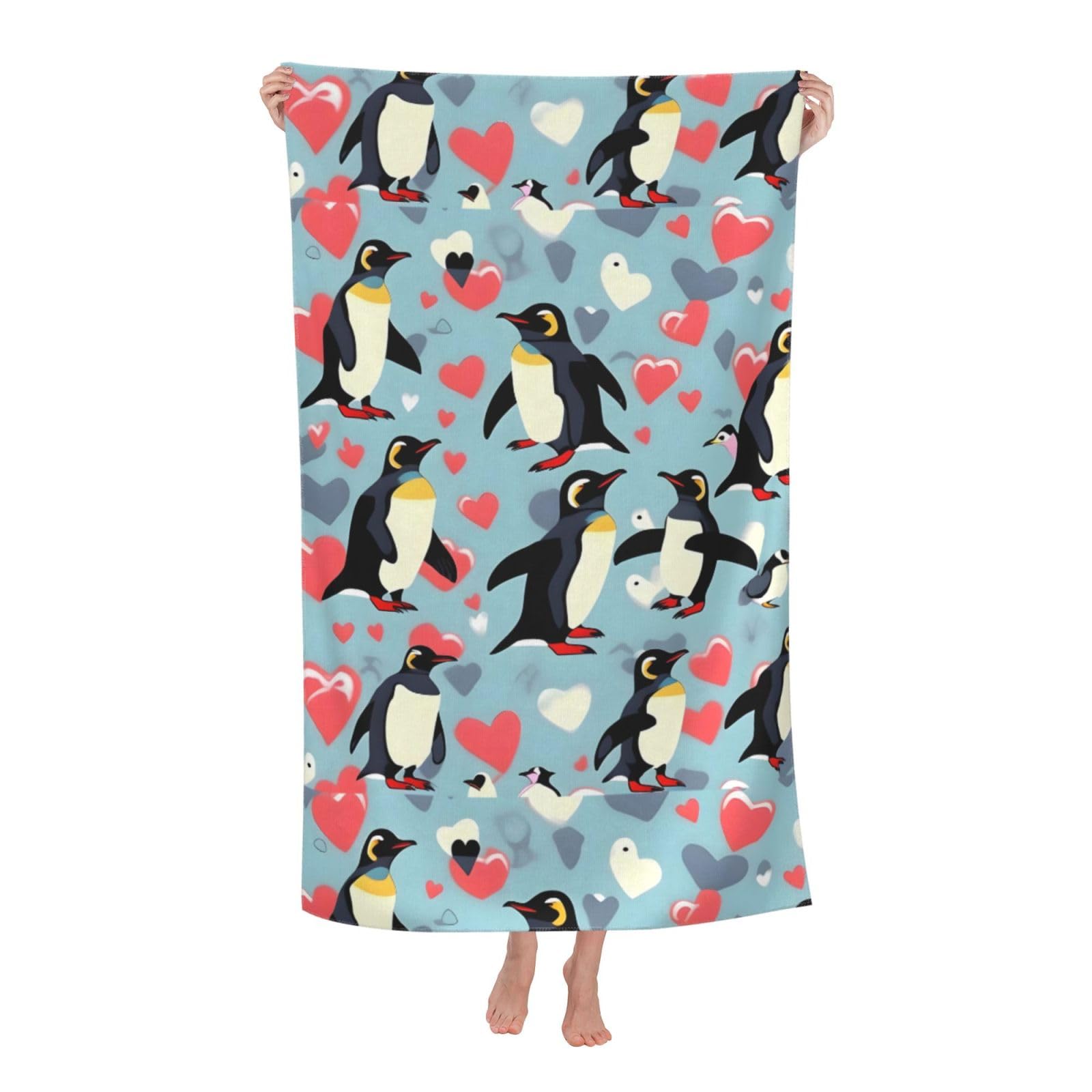 Cbaaghh I Love Penguins Print Adult Beach Towels,Beach & Pool Towel,Beach Towels,Towels For Camping