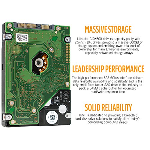 Image of Hitachi HGST Ultrastar C10K600 HUC106060CSS600 0B23909 600GB 10K RPM SAS 6.0Gb /s 64MB Cache 2.5'' SFF 512n Enterprise Hard Disk Drive