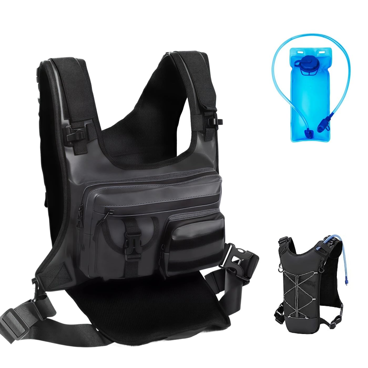 Hydration Vest mit 2L Trinkblase – Laufweste mit Brusttaschen, Leicht & Wasserdicht, Trailrunning Trinkrucksack für Laufen, Radfahren, Wandern & Outdoor