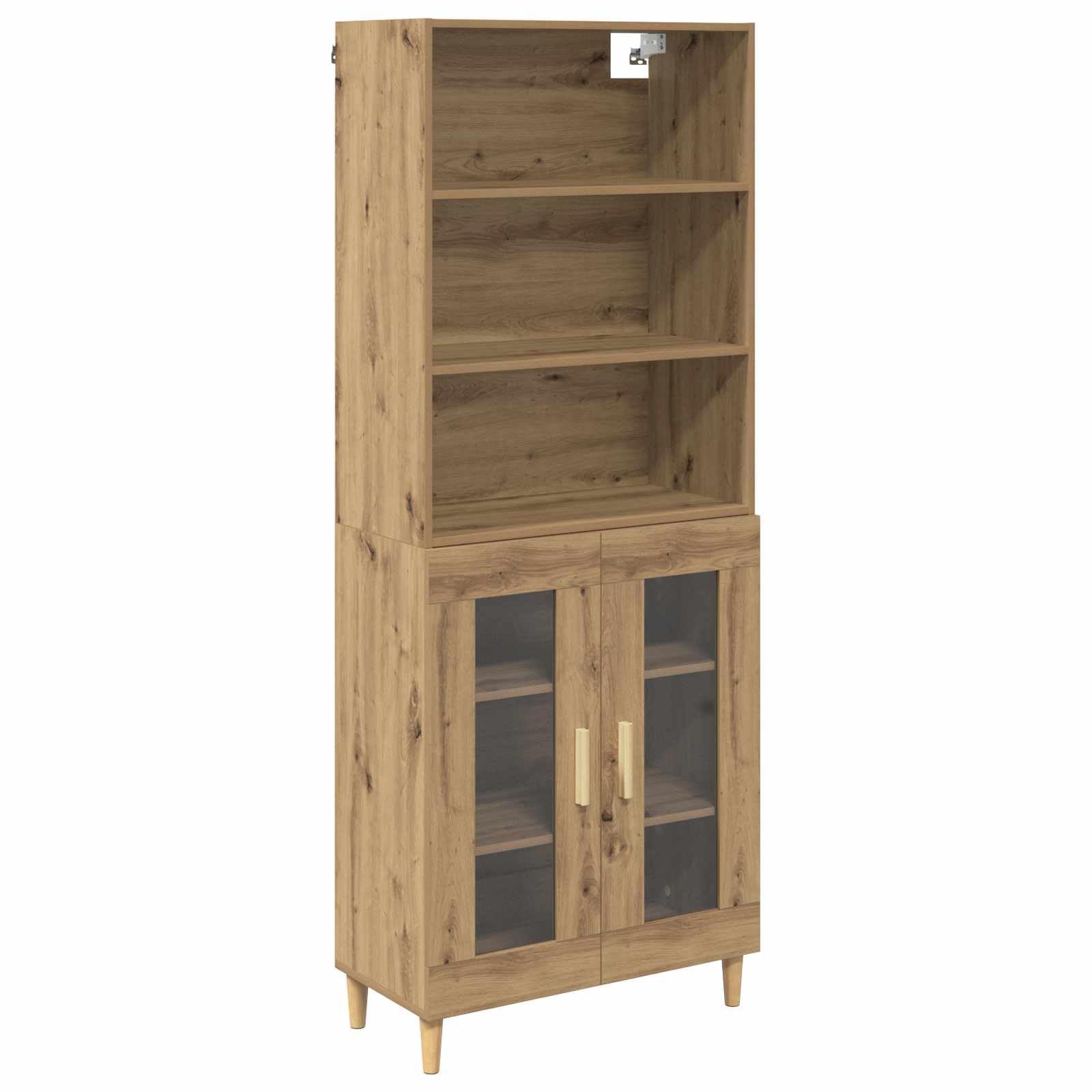 vidaXL Highboard Artisan Oak 69.5 x 32.5 x 180 cm Engineered Wood, Living Room Storage, Rectangular Highboard, Modern Furniture, Indoor Cabinet, Chic Organization Solution, Contemporary Design