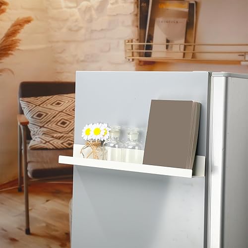 Miniatura 4 de Lincia 2 estantes magnéticos para pizarra blanca, de metal, flotante, magnético, para la oficina del profesor (17 x 2.4 x 2 pulgadas, blanco)