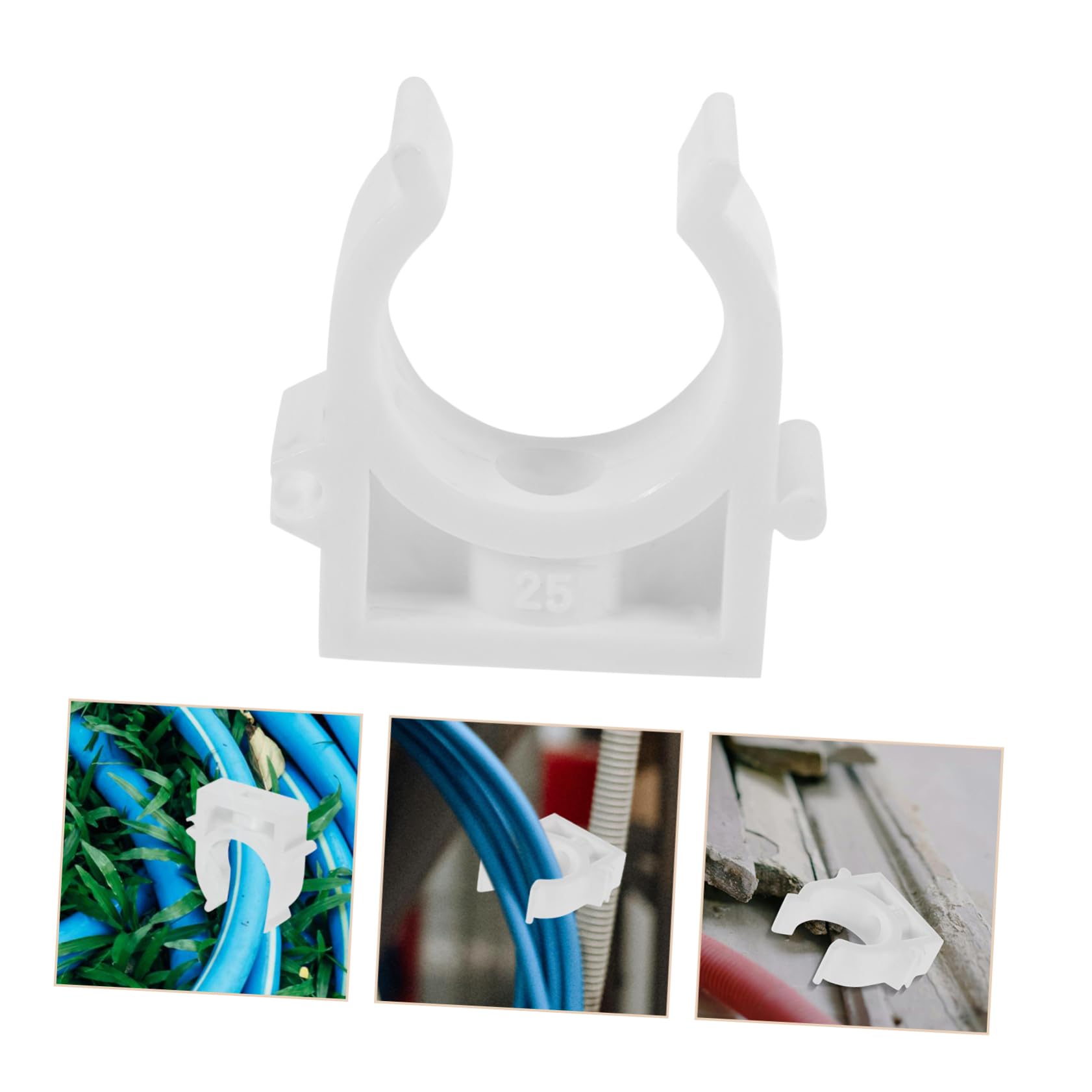 ULTECHNOVO 120 Stk Schlauchschelle Stützklemme Rohrschellen Schnallen für Wasserleitungen Wasserrohrschelle Zaunklemme rohrhalterung schlauchhalter Stützbasis Spannwerkzeuge Abs Weiß
