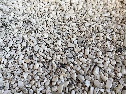 Image of 2 oz Lot Natural White Howlite Semi Tumbled Gemstone Chips, Crushed Mini Crystals, Undrilled Crystal Chips (White Howlite)