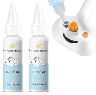 Pet Steam Brush Spray Refill for Dogs & Cats – Concentrated Waterless Shampoo, 3-in-1 Pet Comb Leave-in Serum, Self Cleaning Pet Comb for Shedding & Hair Removal, 2*Shampoo(Steam Brush Not Included)