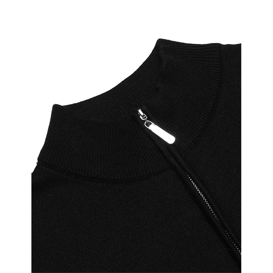 Hgvcfcv Maglione Pullover in Cotone da Uomo Maglioni Casual da Uomo Pull Homme Pullover Lavorato A Maglia Mezza Cerniera Dolcevita Maglieria