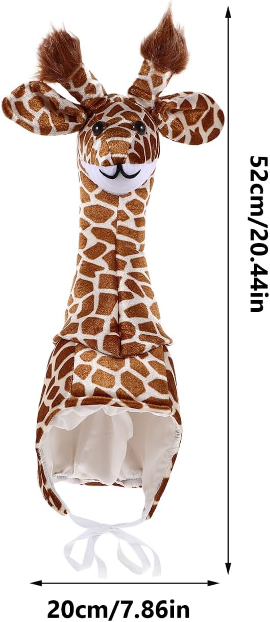 Amosfun Giraffe Hat Animal Party Parent Child Interactive Costume Accessory Stage Performance Giraffe Cap with Adjustable Strap for Adults and Kids Comfortable Wear 20.47 X 7.87 X 7.87 Inches