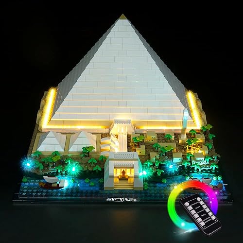 Miniatura 1 de VONADO Kit de luz LED para Lego 21058 Great Pyramid of Giza (sin modelo), kit de iluminación de construcción compatible con Lego 21058 Arquitectura