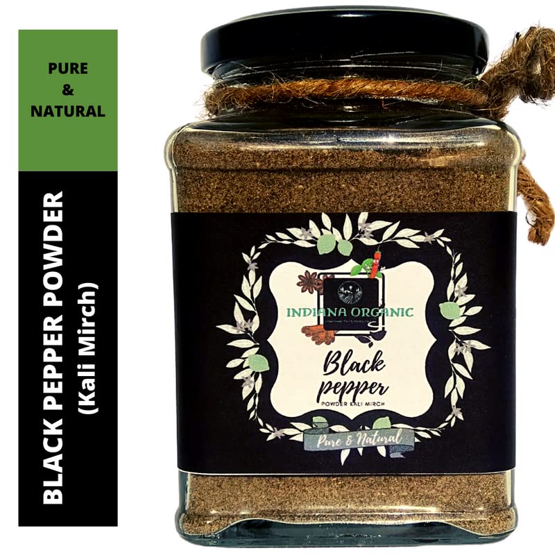 See full amazon price history chart for Indiana Organic Black Pepper Powder, Kali Mirch Powder, Piper nigrum, 150 gram | Chemical Free & Pesticides Free | Unadulterated | Enhances Taste Indiana Organic Black Pepper Powder, Kali Mirch Powder, Piper nigrum, 150 gram | Chemical Free & Pesticides Free | Unadulterated | Enhances Taste (B08BPG654Q) Amazon Price History, Amazon Price Tracker