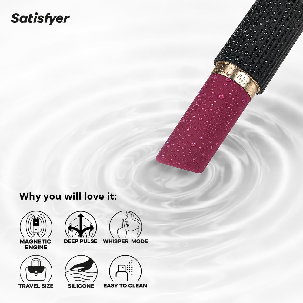 Satisfyer Pro 2 Kiss Vibratore a rossetto 3D Air Pulse Nero Ø 2.9 cm