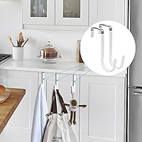 Vista 7 de FYY Ganchos para colgar sobre la puerta, paquete de 4 ganchos con goma para evitar arañazos, organizador resistente para sala de estar, baño