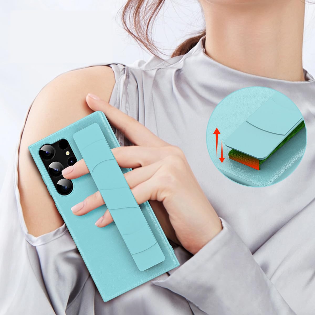 Etui do Samsung Galaxy S23ultra/S23plus/S23, opaska na nadgarstek miękka TPU odporna na wstrząsy ochronna obudowa telefonu dla kobiet dziewcząt, fioletowa, S23 6.1"