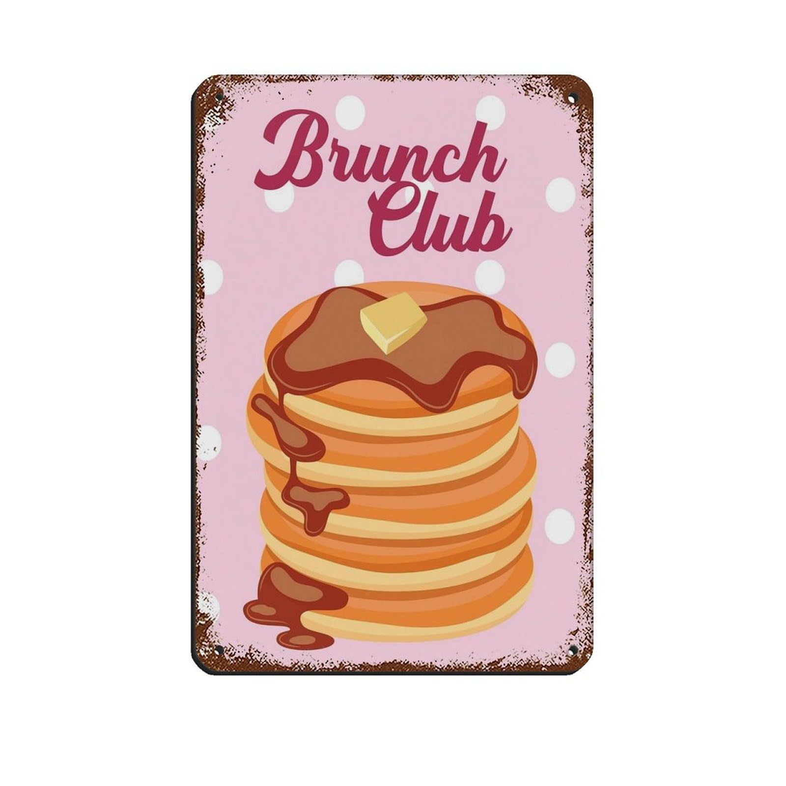 American Pancakes Breakfast, Kitchen Poster (2) Tin Sign Vintage Metal Pub Club Cafe Bar Home Wall Art Decoration Poster Retro 8x12inch(20x30cm)