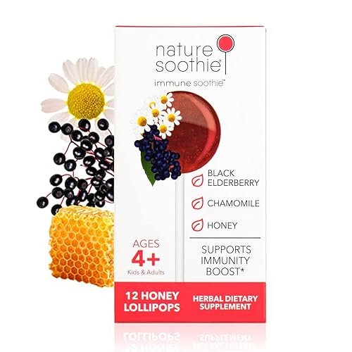 nature soothie Piruletas de miel Immune Soothie con extractos de hierbas para aumentar y apoyar la inmunidad, extracto de saúco negro y manzanilla