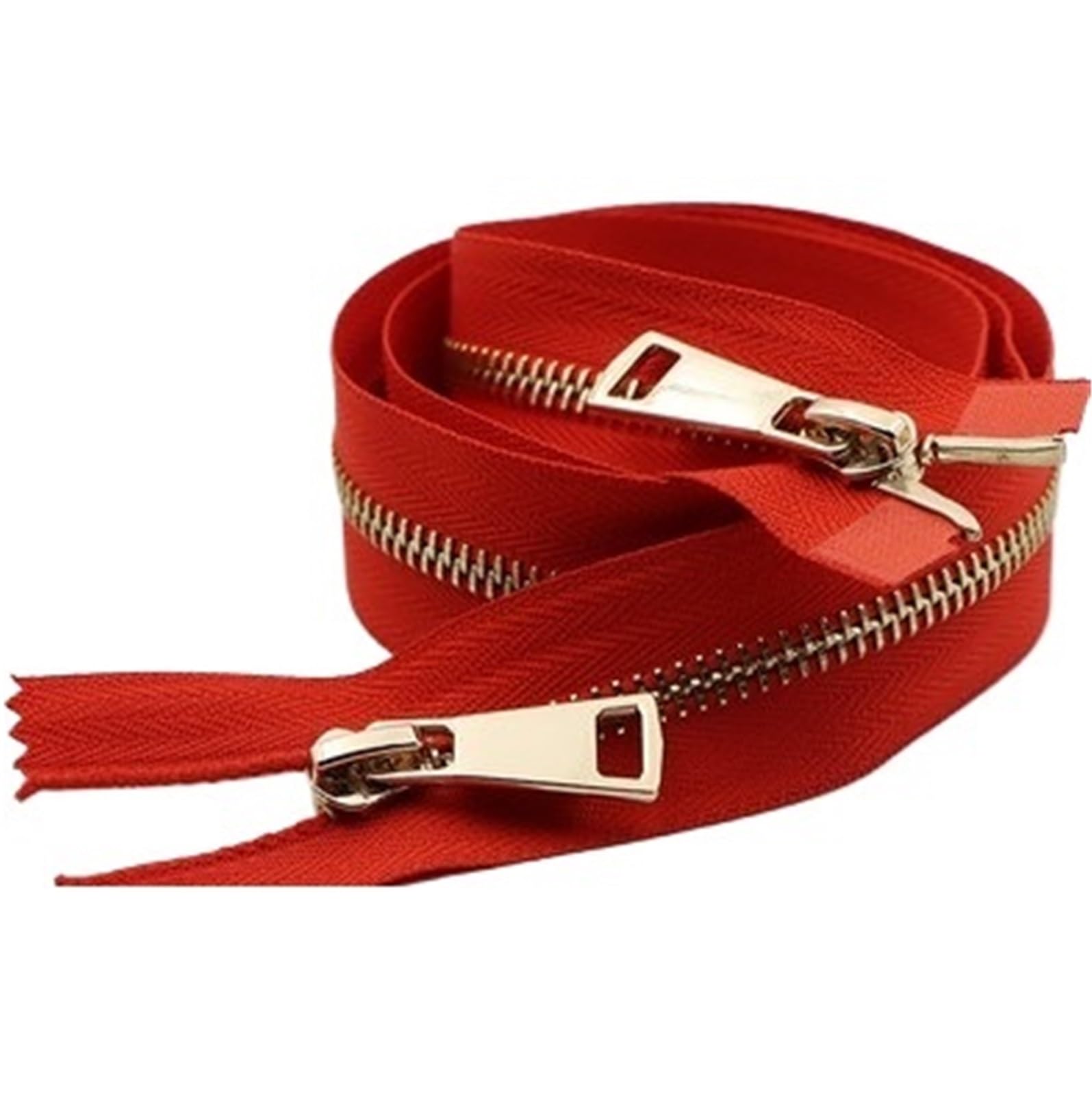 Two Way Separating Zipper, Two Way Separating Zipper Size 5 Multicolor 80cm Metal Gold Teeth Double Sliders(Red)
