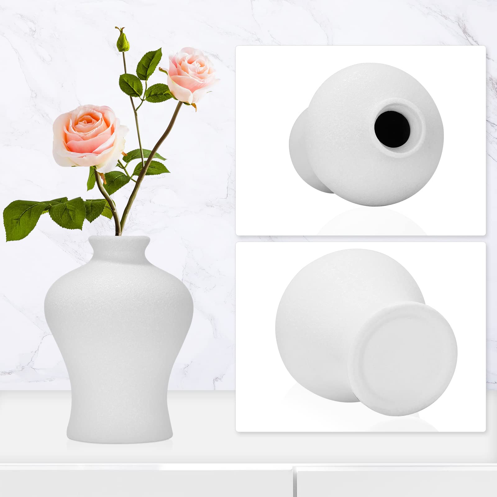 Amazon.co.jp: ハンドメイドセラミック花瓶 小さな花瓶 - 花瓶