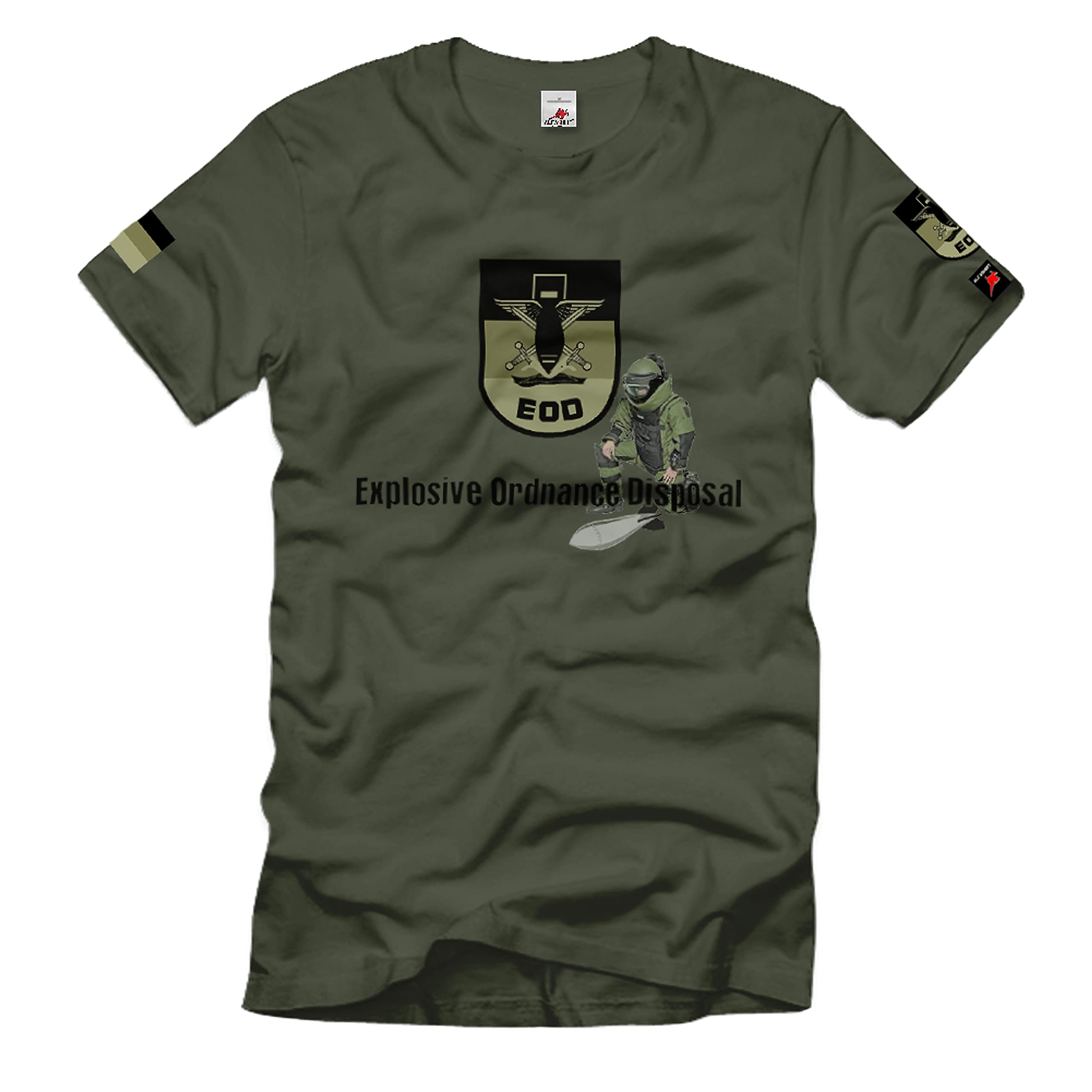 T-shirt militaire EOD Olive M BW Afghanistan Explosive - 3