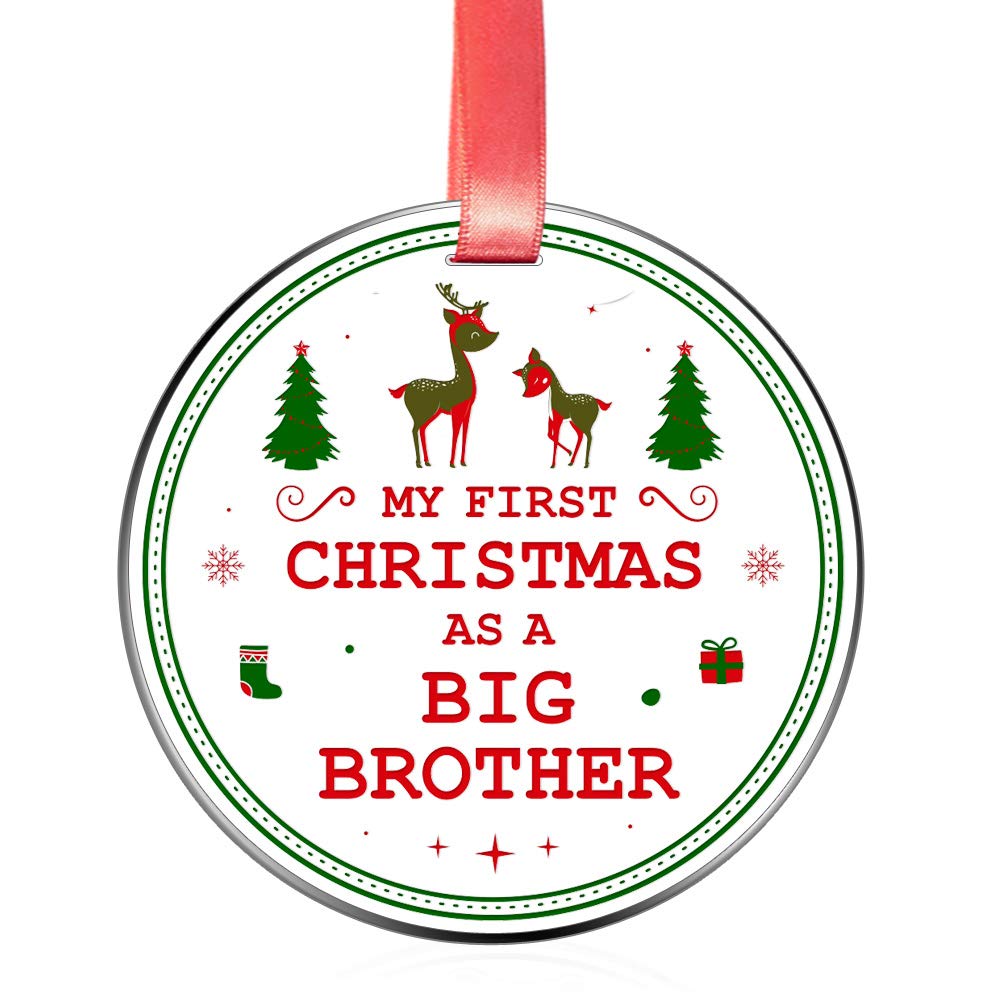 Elegant Chef My First Christmas as a Big Brother 2023 Keepsake Ornament- Tree Hanging Decoration Gift for Xmas Holidays Celebration- Baby's 1st Festival Decor Ornaments