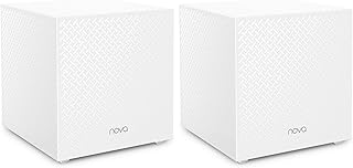Tenda Nova Mesh WiFi System MW12 - Covers up to 4000 sq.ft - Tri-Band AC2100 Whole Home WiFi Mesh System - Gigabit Mesh Router for 100+ Devices - Dual-Band Mesh Network - 3 Gigabit Ports - 2-Pack