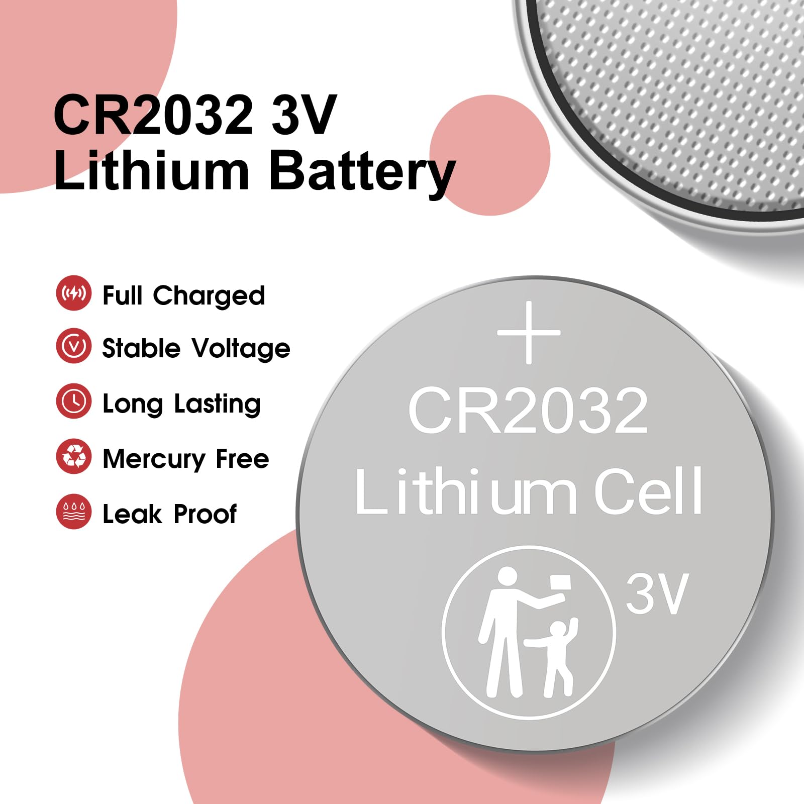 CR2032 - Batería de litio de 3 V, paquete de 100, batería de botón de 3 V, batería de litio para relojes, calculadoras, control remoto de coche, llavero