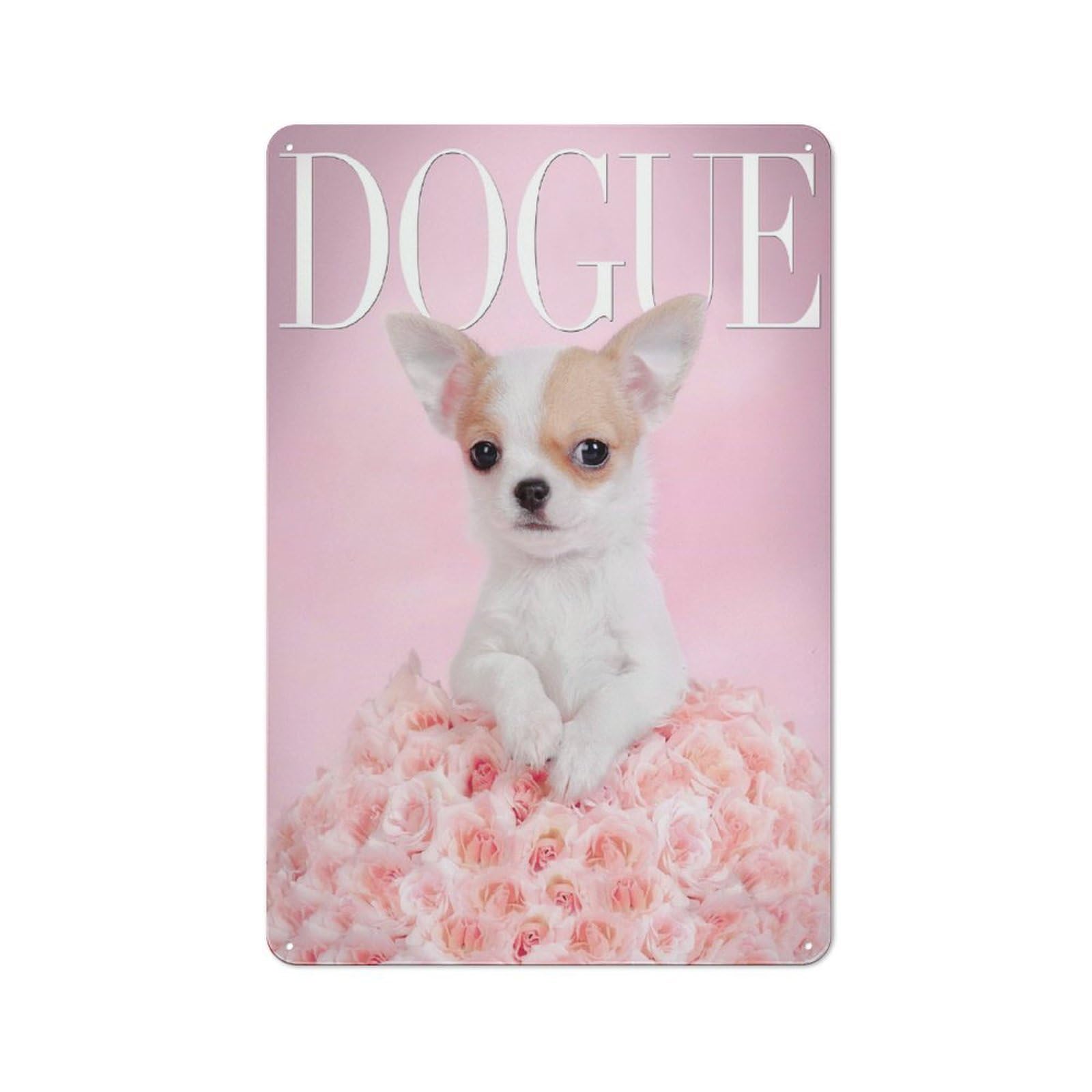 Junmoney Style-5 For Studio Or Craft Room, Dogue Chihuahua Rustic Tin Wall Plaque 30X20cm, For Vintage Wall Decor Fans, For Metal Sign Collectors