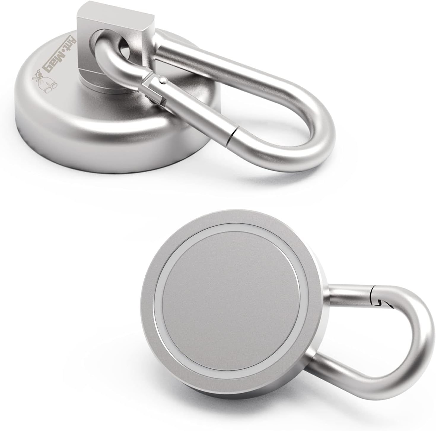 Ant Mag - Carabiner Magnetic Hooks 80LBS MAX Heavy Duty Neodymium Magnet Swivel Snap Hook for Hanging Indoor/Outdoor Grill Kitchen Cabinet Office 2 Pack