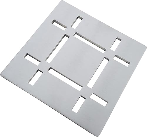 Miniatura 6 de FROSCH Kit de rejilla de drenaje de ducha de acero inoxidable de 4 pulgadas, diseño de tablero (blanco mate)