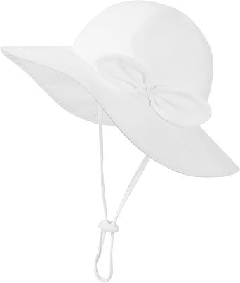 Baby Girl Sun Hat Infant Summer Beach Hats with UPF 50+ Toddler with Wide Brim Strap Outdoor Bucket Hat