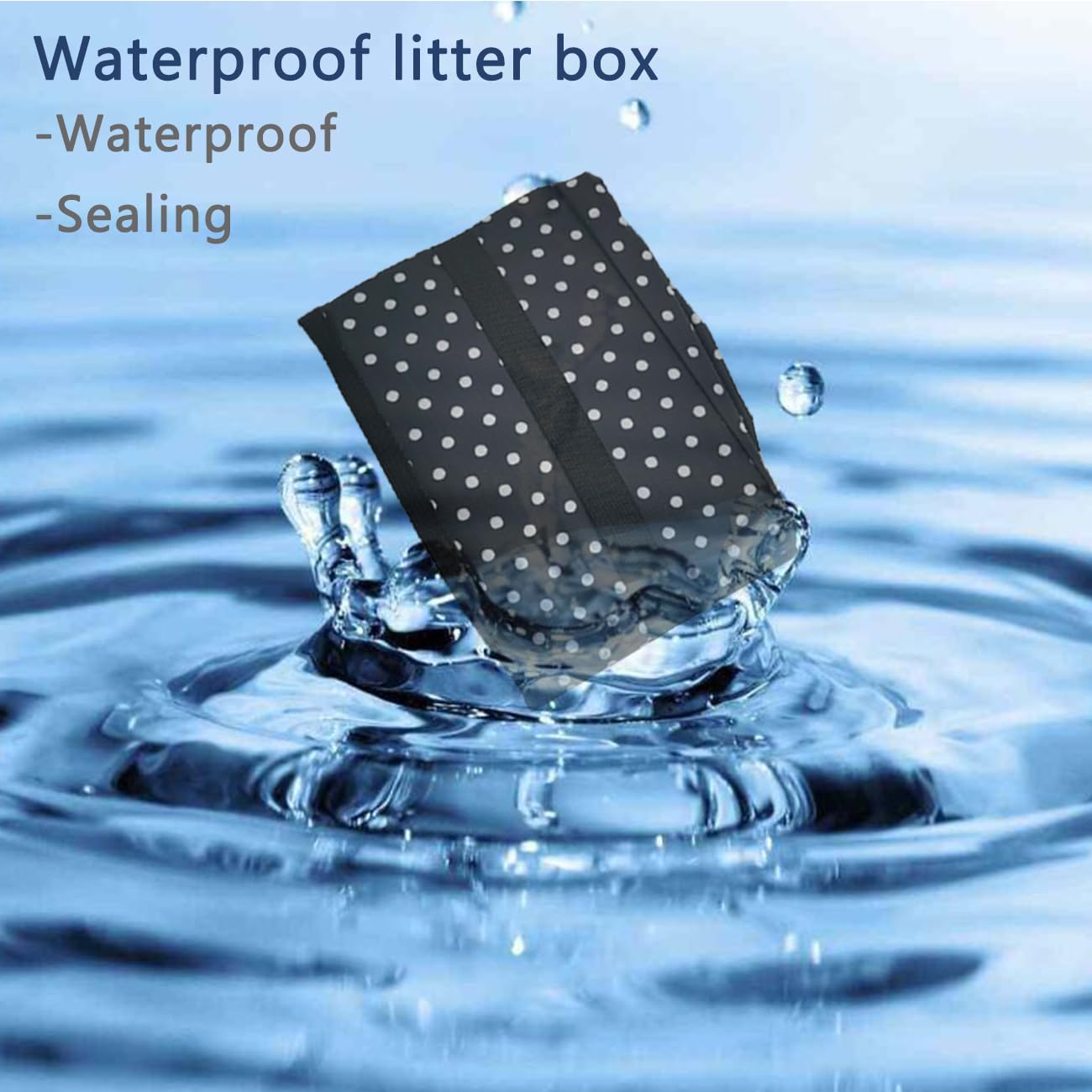 Cat Litter Tray Travel Foldable Portable Cat Litter Tray Travel for Kittens Waterproof Easy to Clean Useful Cat Litter Tray for Pets Travel Outdoor Camping Home Use Black 48 x 39 x 14 cm - Image 4