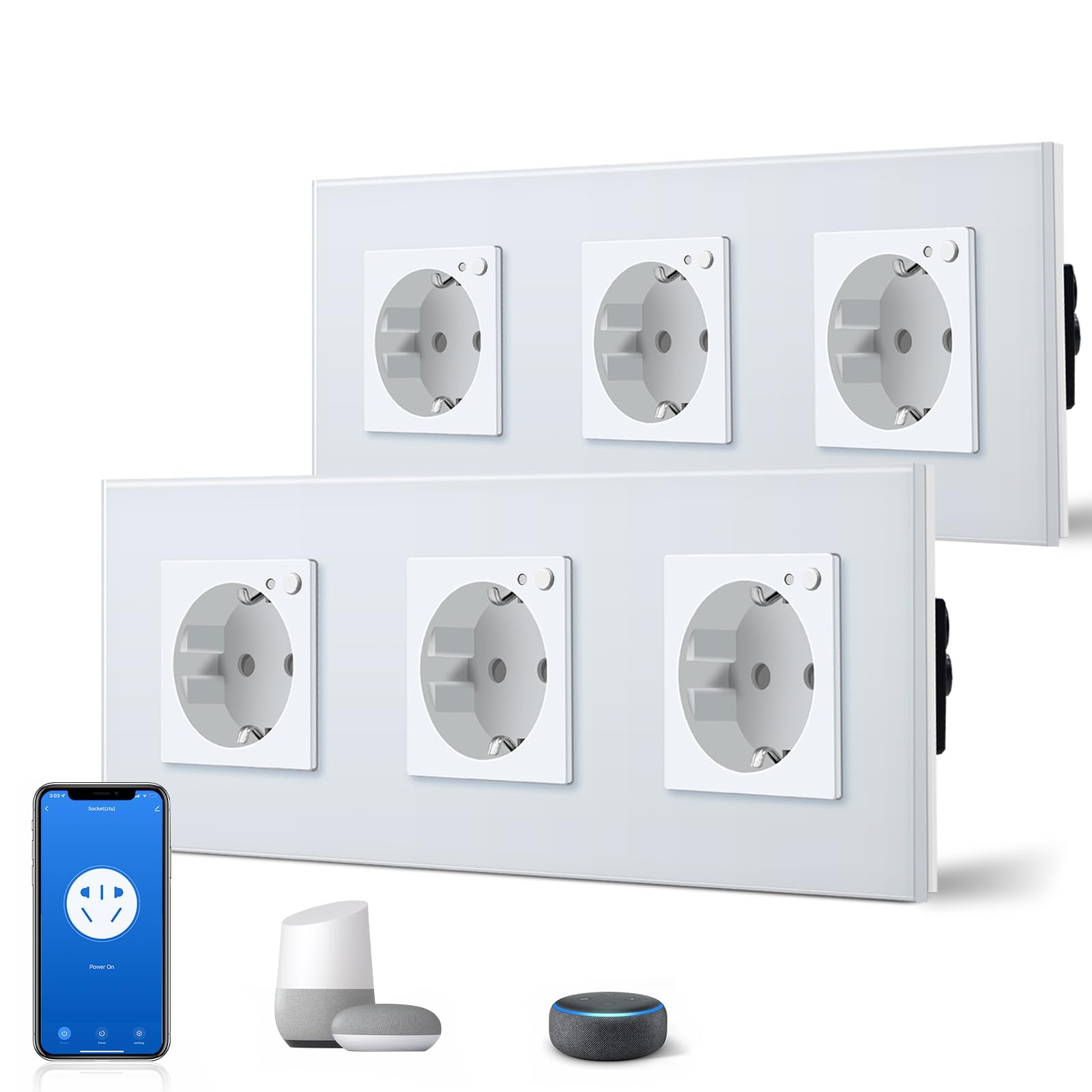 BSEED Enchufe Inteligente con 20W USB y Tipo C,Mate Enchufe Pared Wifi con Medidor Consumo,Control Remoto por APP & Voz,Requiere Cable Neutro,1 Enchufe,Blanco 86mm — view 85